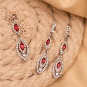 Red Diamond Pendant Set